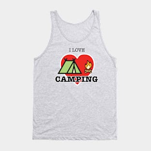 I Love Camping - Heart and Tent Tank Top